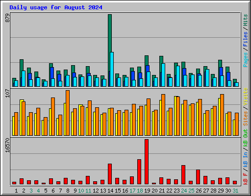 Daily usage for August 2024