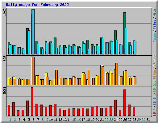 Daily usage for February 2025