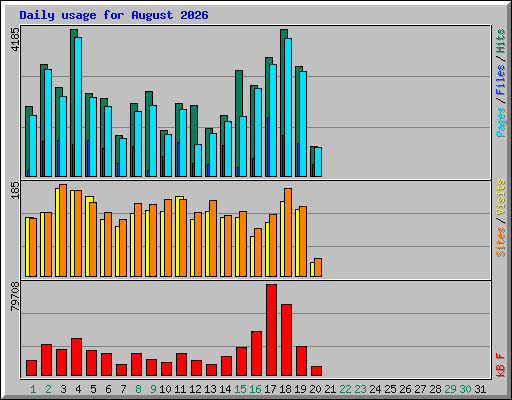 Daily usage for August 2026