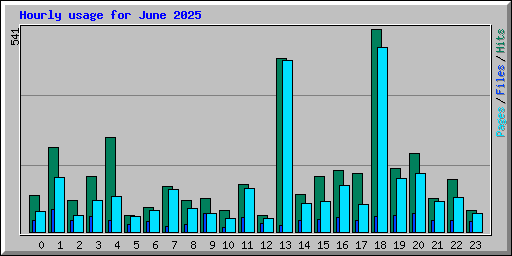 Hourly usage for June 2025