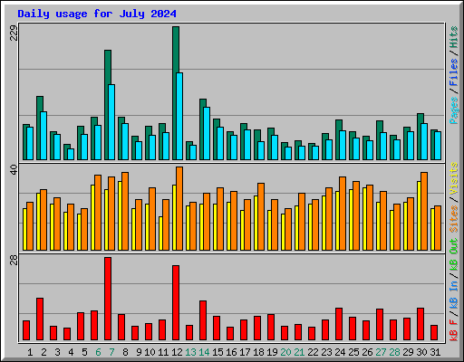 Daily usage for July 2024