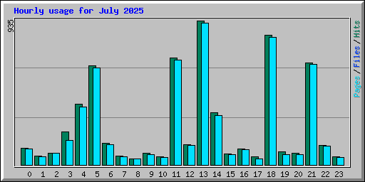 Hourly usage for July 2025