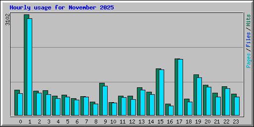 Hourly usage for November 2025