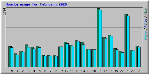 Hourly usage for February 2026