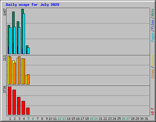 Daily usage for July 2025