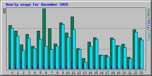 Hourly usage for December 2025
